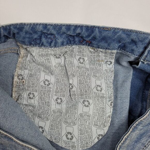 MOSSIMO jean shorts high rise distressed patch denim 16/33‎ - Picture 4 of 10